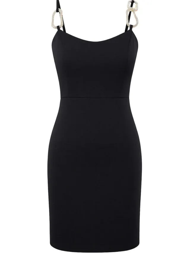 Trendyol TRENDYOLMİLLA Dames Zwart Effen Kort / Mini Mouwloos Avond / Dagelijks Bodycon Jurken