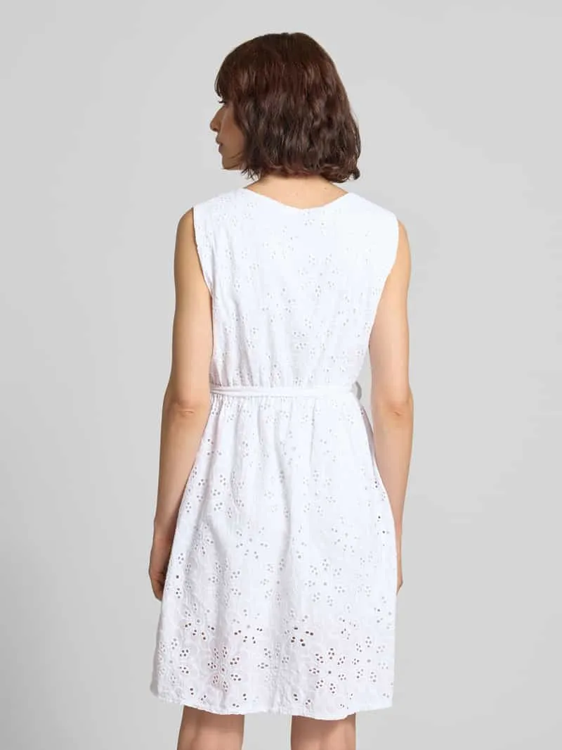 ZABAIONE Mini-jurk in wikkellook met ajourwerk model 'Ma44ya' wit, foto 3