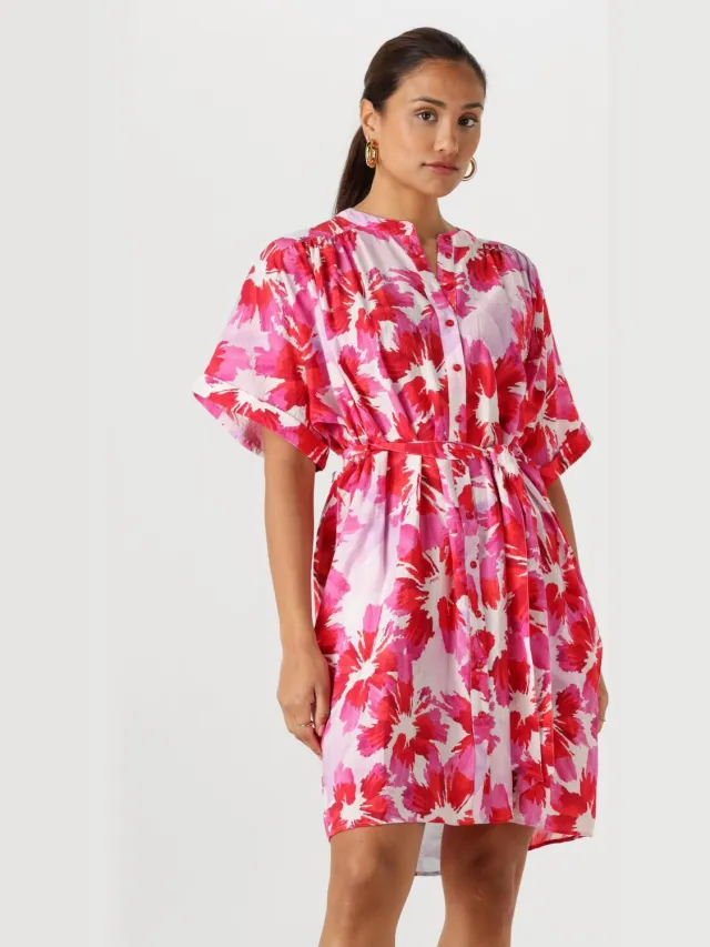 POM Amsterdam Dames Jurken Dress Bubble Bloom Lavender - Multi