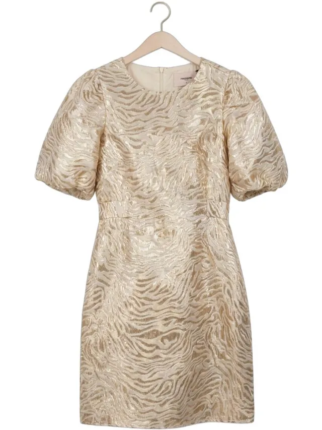 Freebird F-wv-jaquard-fantasy-26-1 Dames - Jurk - Goud