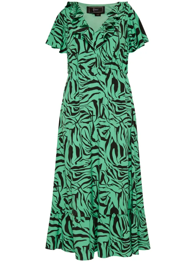 Faina jurk - zebraprint caneva groen, foto 2
