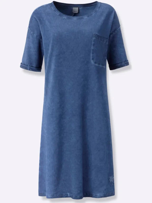 Jersey jurk jeansblauw, foto 2