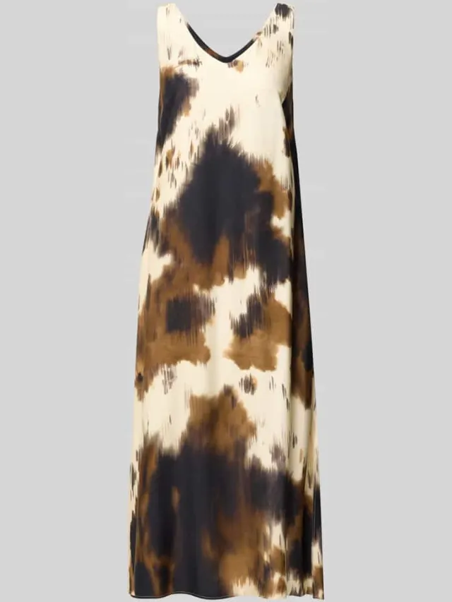 Smith and Soul midi-jurk van viscose in all-over look lichtbruin, foto 2