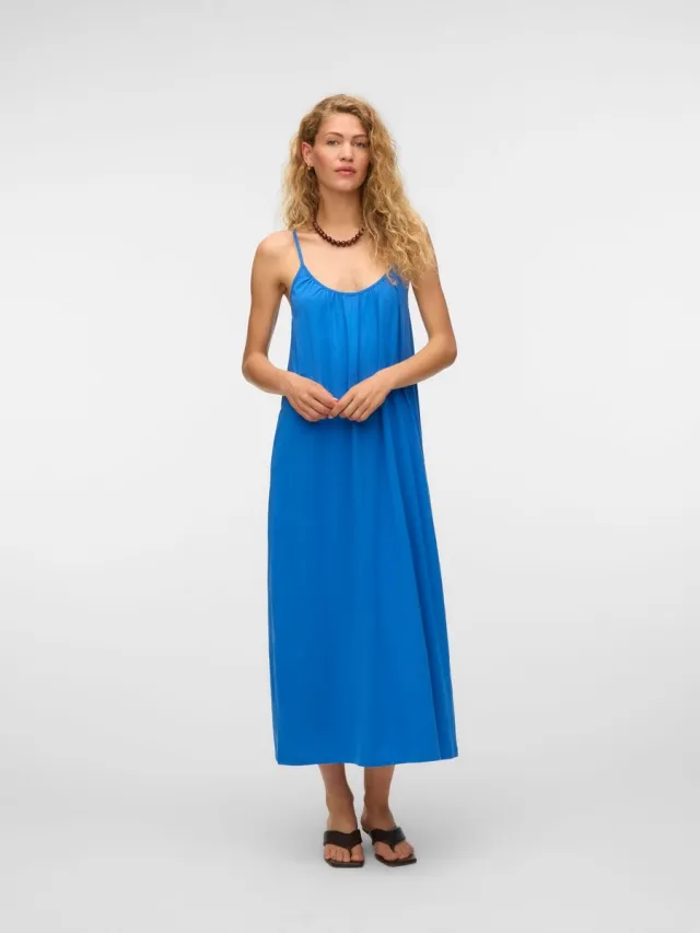 Vero Moda VMLUNA SINGLET ANKLE DRESS NOOS - Dames - Maxi jurken Nebulas Blue