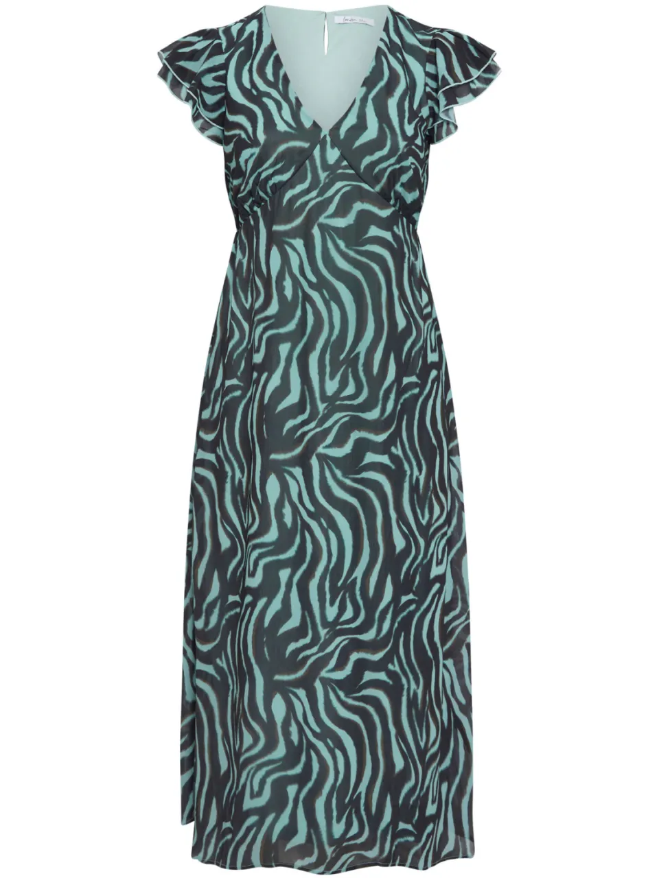 Yours London Chocoladebruin En Mintgroene Zebrajurk, foto 4
