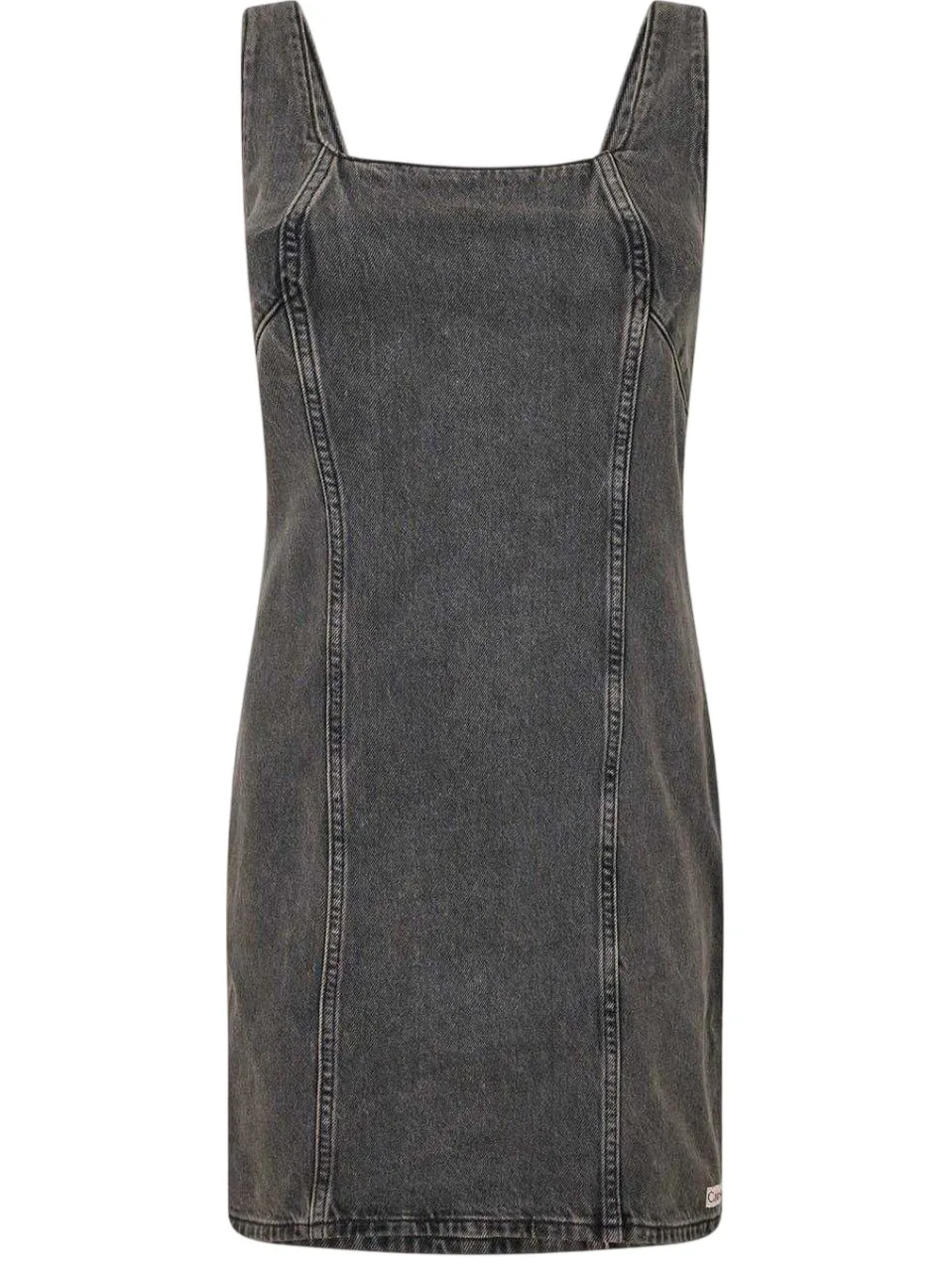 Calvin Klein Denim mini-jurk zonder mouwen met vierkante halslijn voor dames (Grijs), foto 2