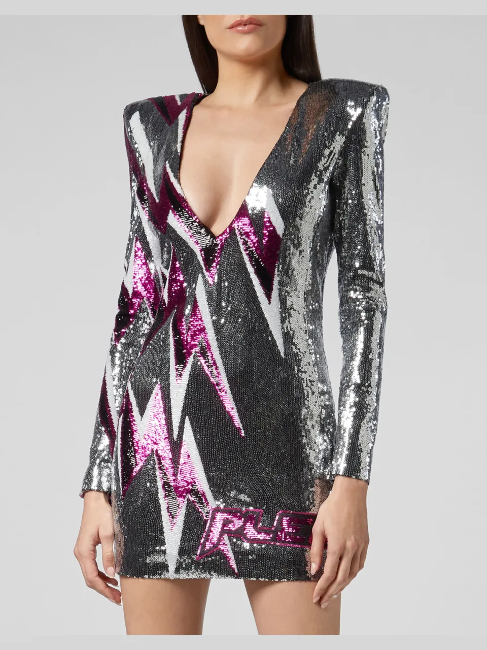 Philipp Plein Korte Jurk Zilver