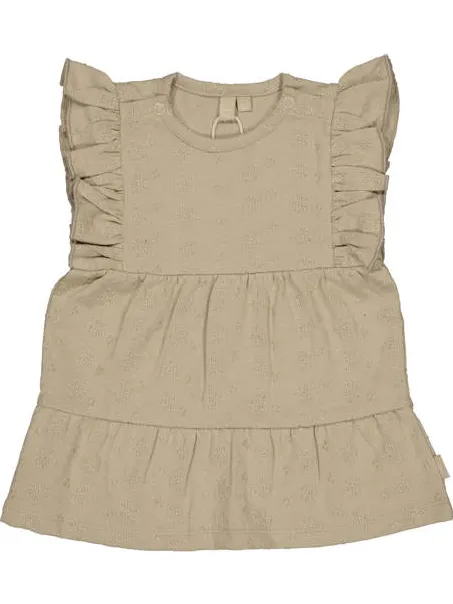LEVV Newborn A-lijn jurk beige Bruin