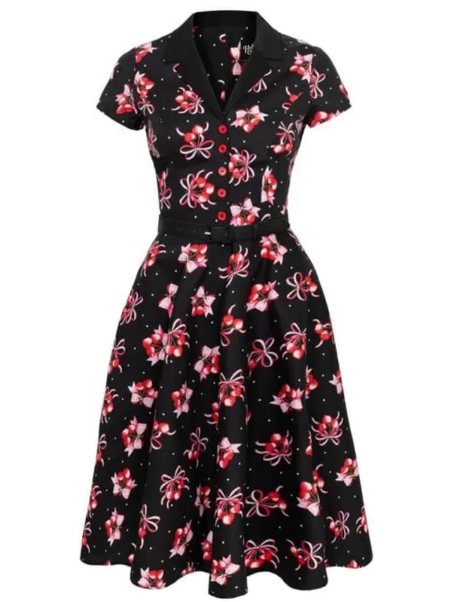 Hell Bunny Cherilyn Dress Dames Midi-jurk - zwart