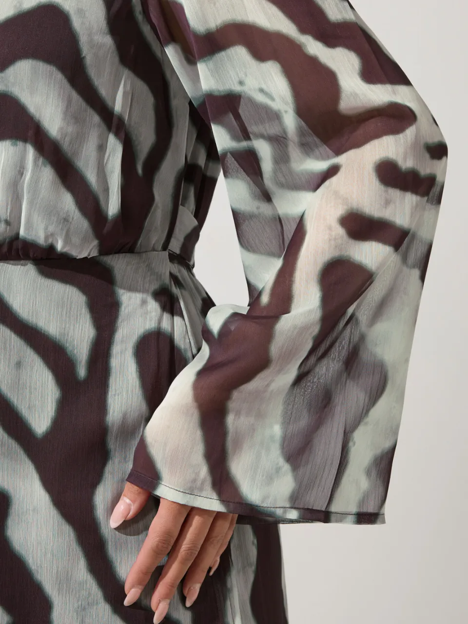 Yours London Grijze Jurk Met Zebraprint En Sleutelgat grijs, foto 5