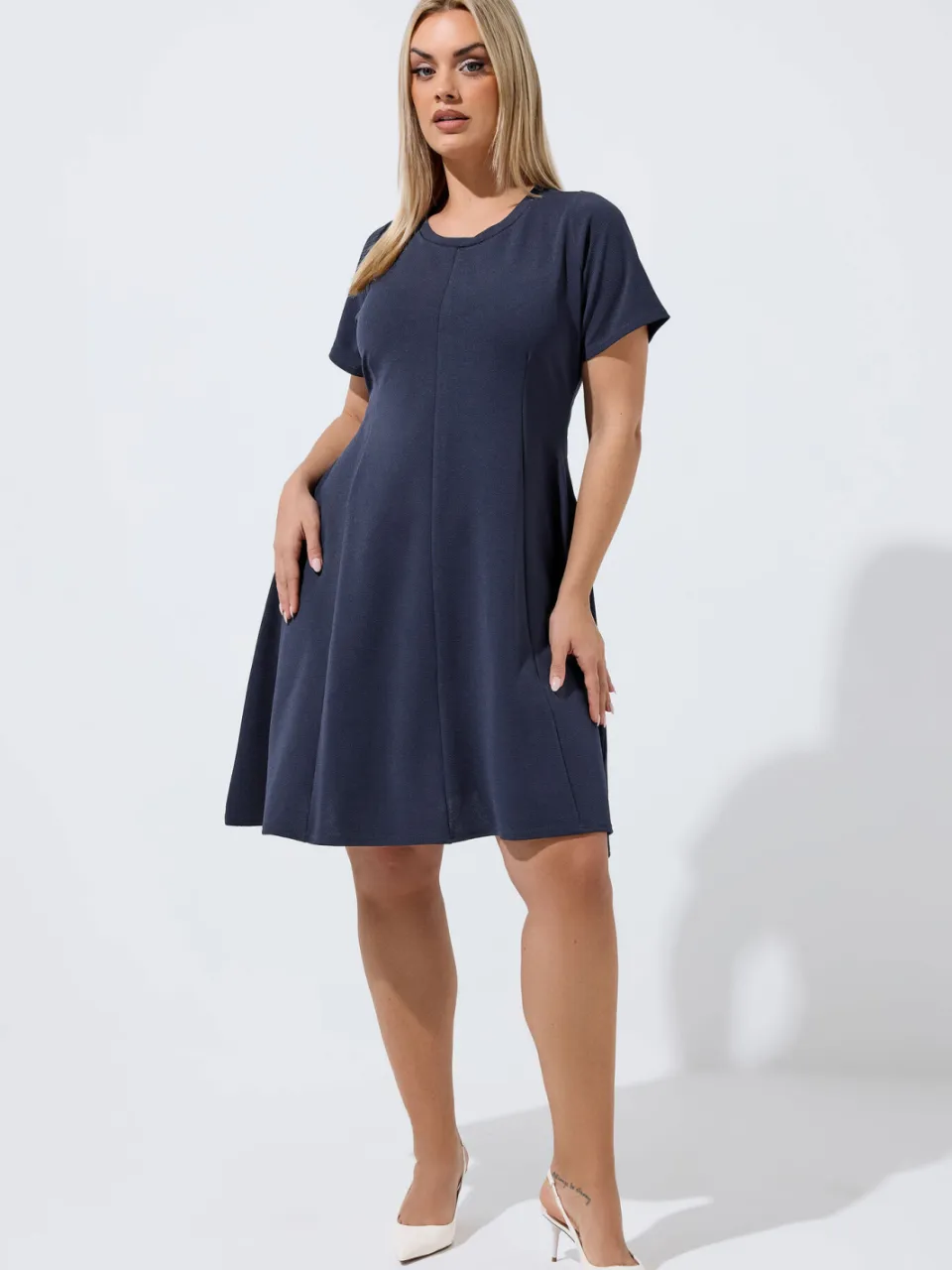 Limited Collection Marineblauwe Skaterjurk Met Plooien-52, foto 2