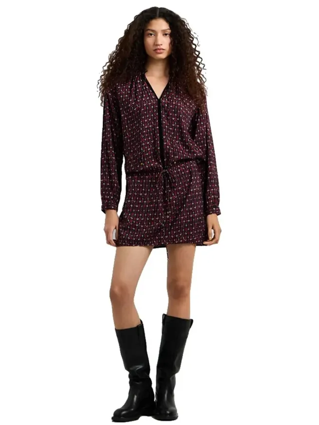 Pepe Jeans Joy Korte Jurk Met Lange Mouwen Paars XL Vrouw Berry Red