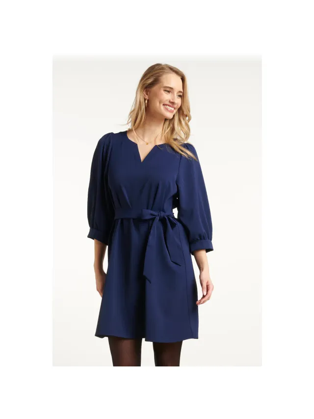 Smashed Lemon Damesmarineblauwe korte jurk