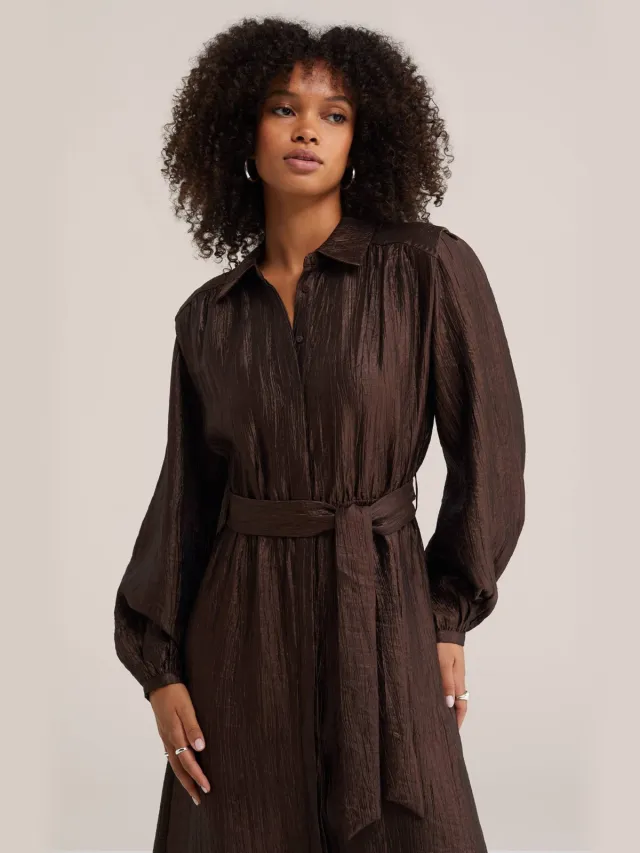 WE Fashion midi jurk - bruin, foto 3