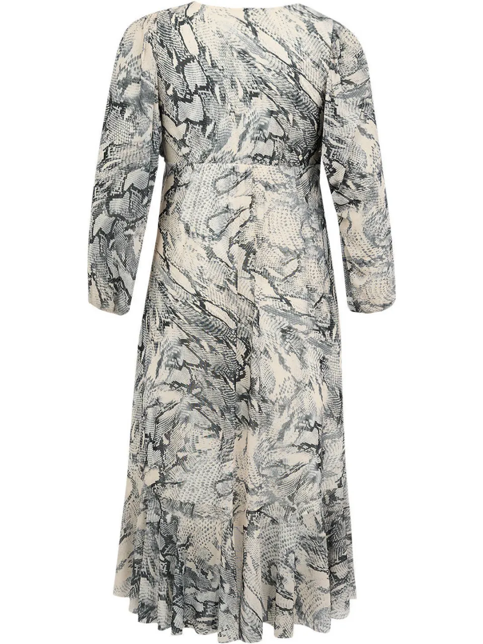 Yoek midi jurk Plus Size met slangenprint - grijs, foto 4