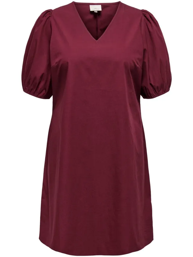 Only Carmakoma CARLINA LEO S/S V-NECK ABK DRESS WVN - Dames - Mini jurken Violet