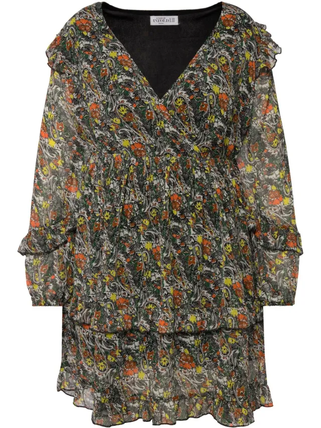 Studio Untold Dames - Chiffon mini-jurk - Grasgroen - Maat 50+