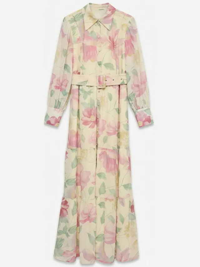Vero Moda Blousejurk AWIRIS Lange jurk Vanilla Custard 1