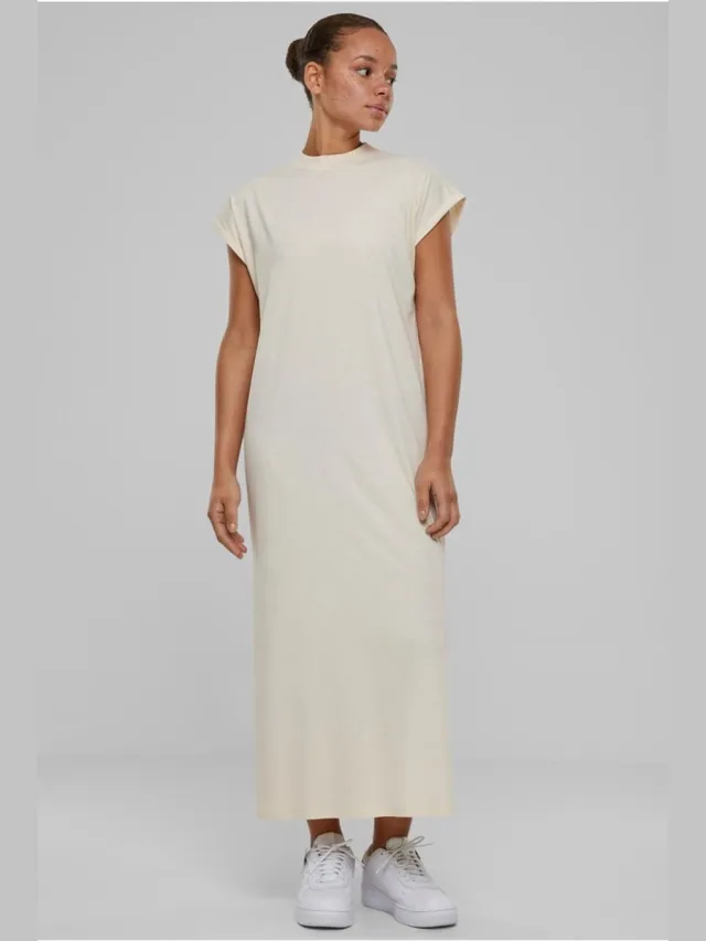 Urban Classics Long Extended Shoulder Maxi lange jurk - 3XL - Beige