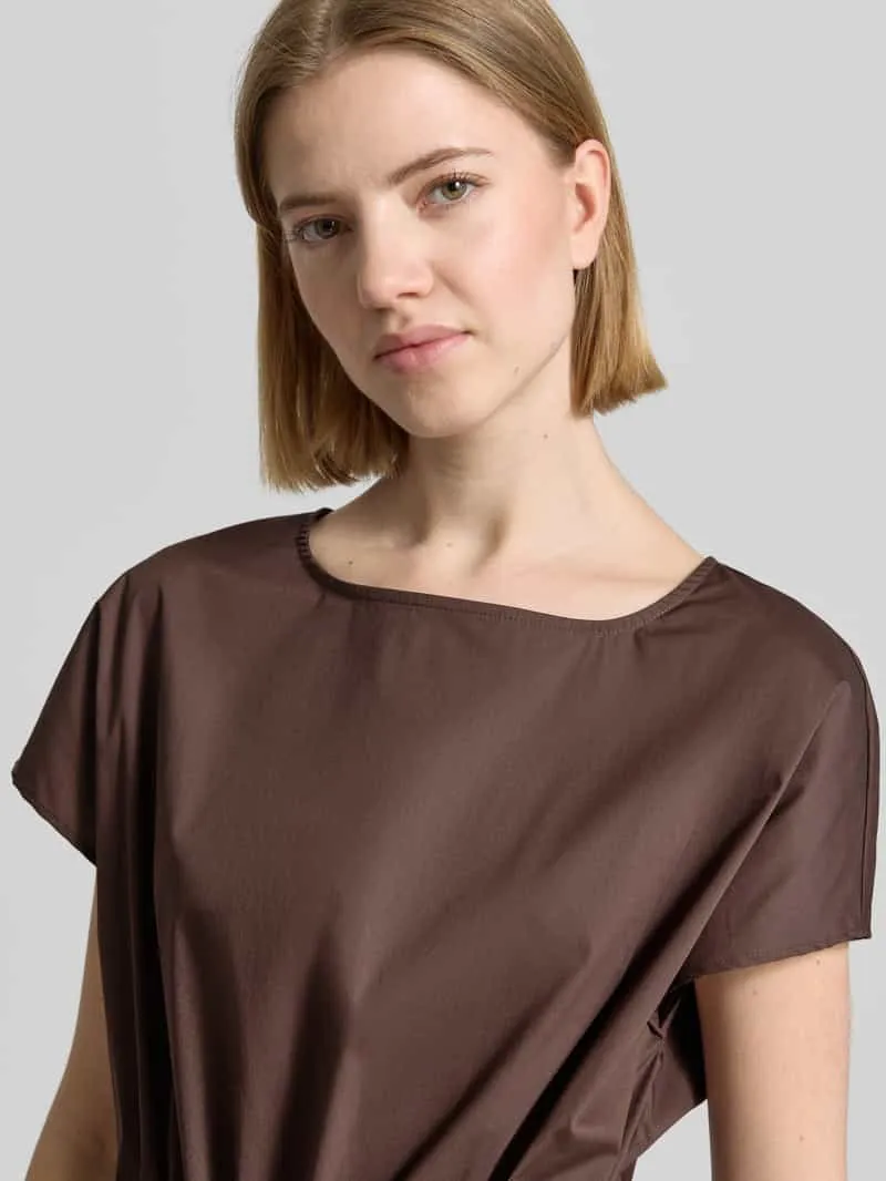 Christian Berg Woman Selection Midijurk met ronde hals en draperieën donkerbruin, foto 3