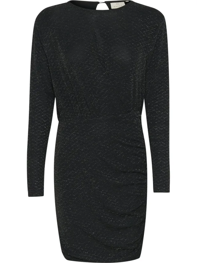 Kaffe KAellie Jersey Dames Jurk -Black_Silver Glitter