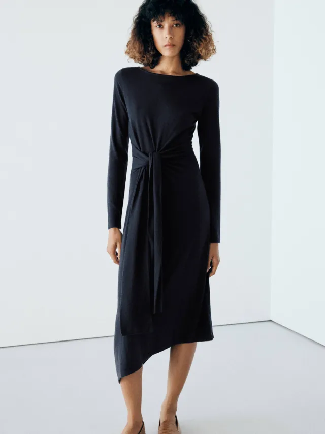 Mango midi jurk - marineblauw