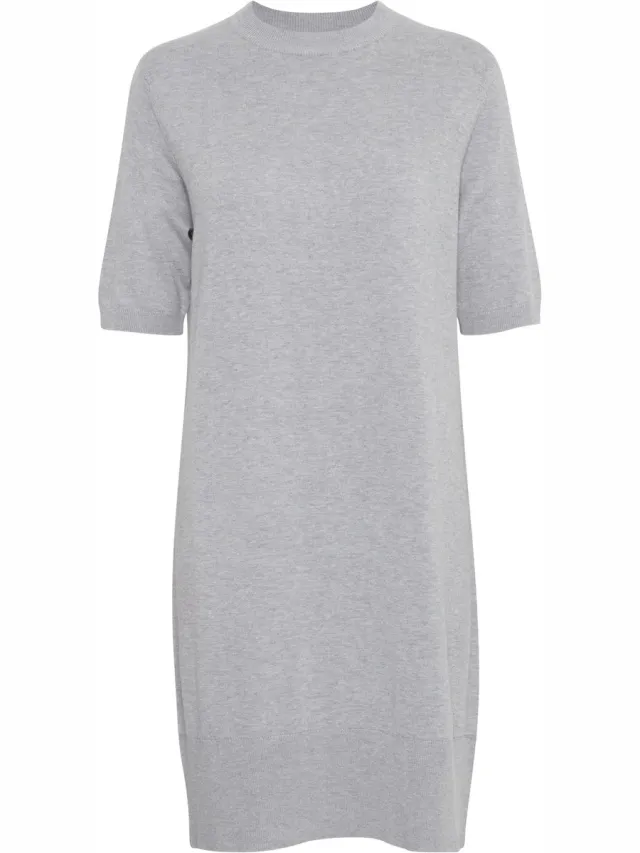 b.Young BYMMORLA SS DRESS - Dames - Mini jurken light grey melange