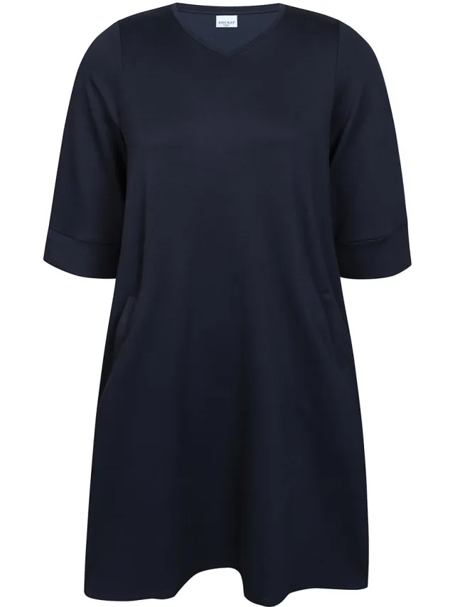 Zhenzi jurk 3/4 mouw NAVY
