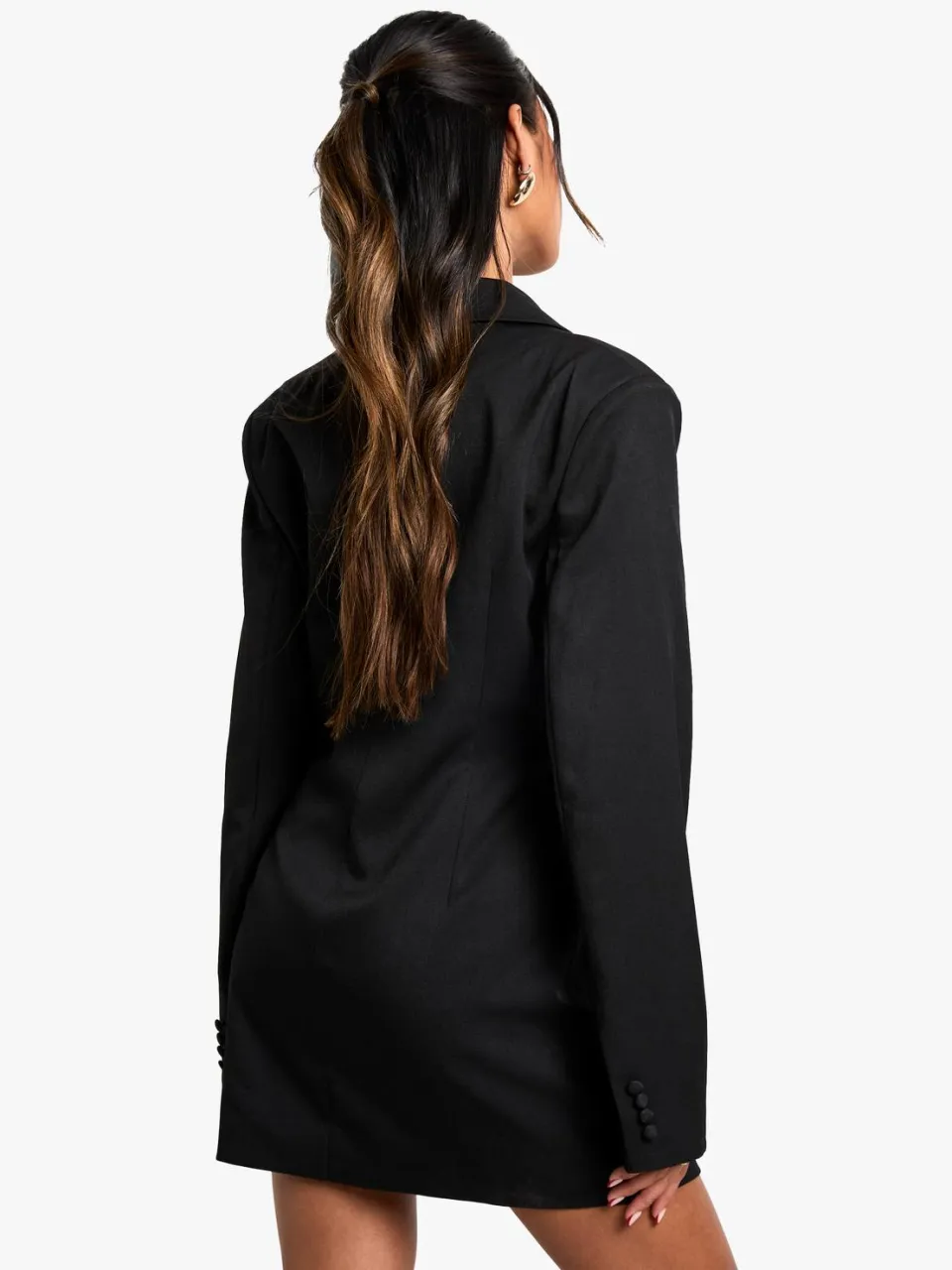 boohoo Dames Gestructureerde oversized wrap blazer jurk zwart, foto 2