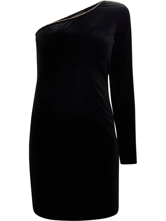 Faina Mini-jurk met één schouder zwart