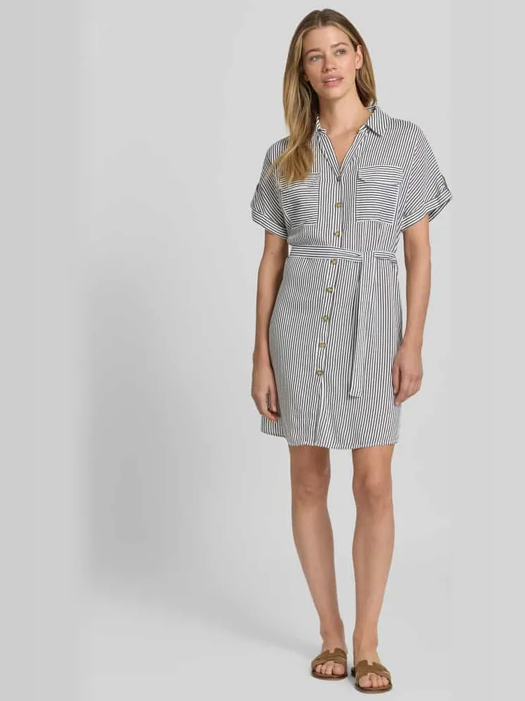 Vero Moda Vloeiende vrijetijdsjurk van pure viscose model 'BUMPY' Donkerblauw