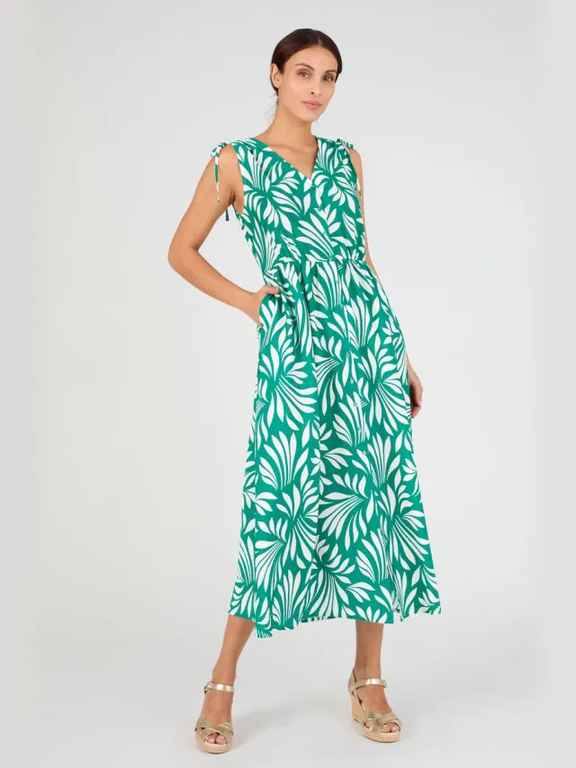 Damart Lange jurk mouwloos Climatyl-label - Dames - Groen - 50