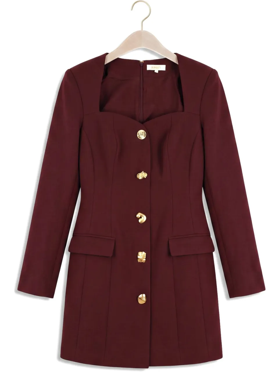 JOSH V Dames Jurken Ely Dress - Bordeaux, foto 2