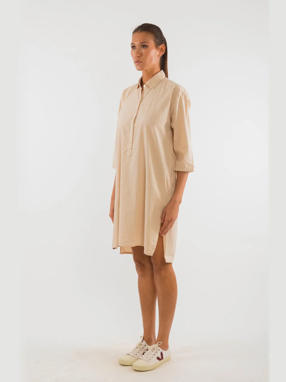 RAVENS VIEW IBIZA dames vegan Blousejurk Isla Zandbeige, foto 2