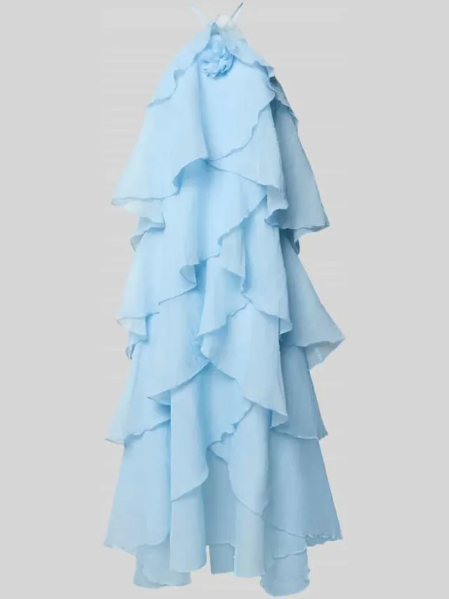 Vero Moda Maxi-jurk met 3d-ruchedetails model 'DELILAH' lichtblauw, foto 2