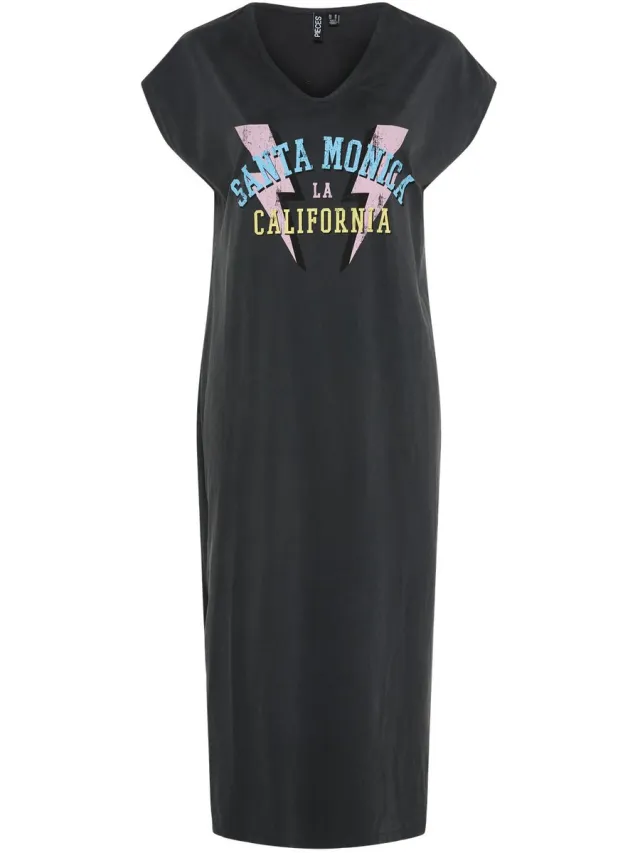 Pieces Dames t-shirt jurk Pieces Ann Zwart