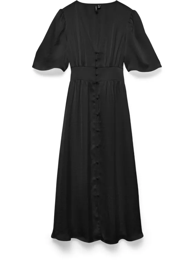 Vero Moda VMANDREA 2/4 BUTTON BLK DRESS WVN - Dames - Mini jurken Black