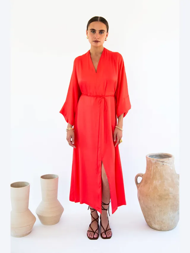 Neu Nomads dames vegan Jurk Carmen Koraal Donkeroranje