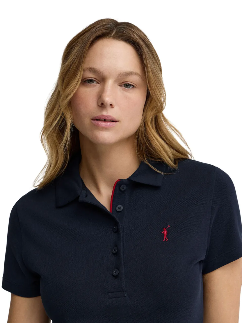 Polo Club Marineblauwe korte jurk met korte mouwen, polokraag en Rigby Go-logo, foto 2