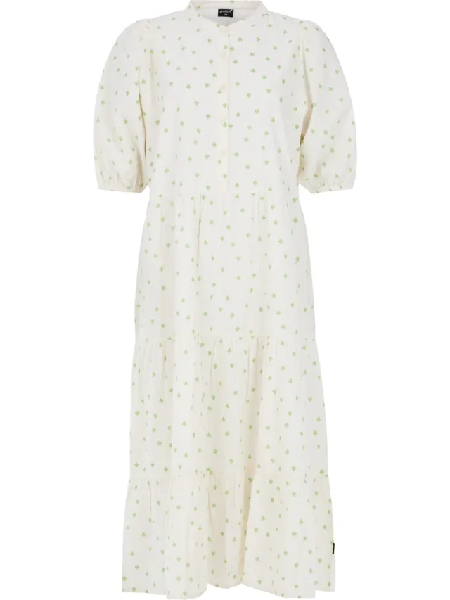 Protest Prtdaila – Blousejurk Dames – Korte mouwen – Maxi jurk Canvas Offwhite