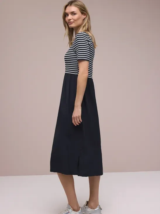 Street One Midi-jurk met structuurmix blauw, foto 2