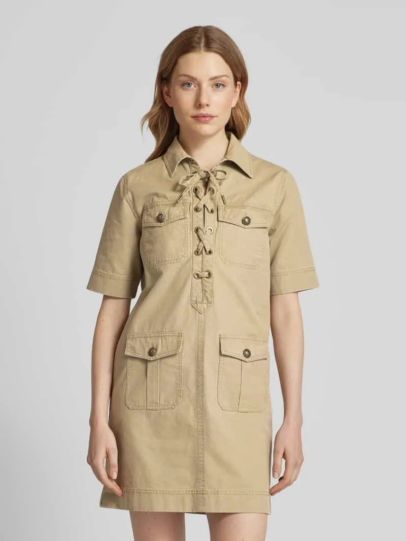 Zadig & Voltaire Mini-jurk met klepzakken, model 'RECORD' beige, foto 4