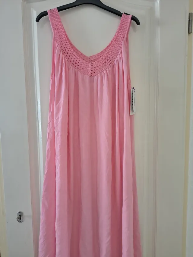 Chris Deler Mode Dames midi jurk Chana-effen licht roze