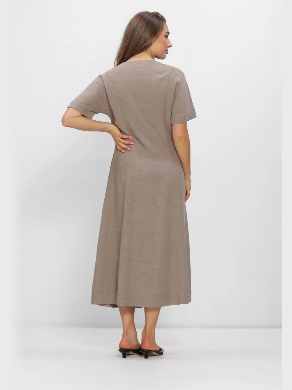 MSCH Copenhagen Dames Jurken Mschviana Ginia 2/4 Dress - Beige, foto 3