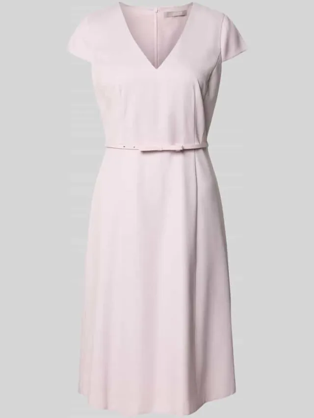 Christian Berg Woman Selection Knie-lange jurk met riem lichtroze, foto 2