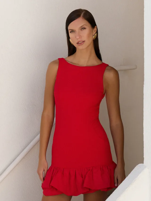 Trendyol TRENDYOLMİLLA Dames Rood Effen Extra Kort / Super Mini Mouwloos Stijlvol/Avond Bodycon Jurken, foto 2