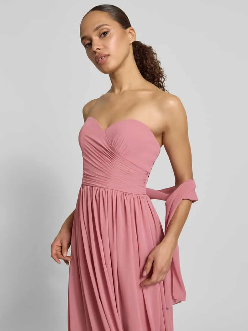 Mascara maxi-jurk in off-shoulder-look rosé, foto 3