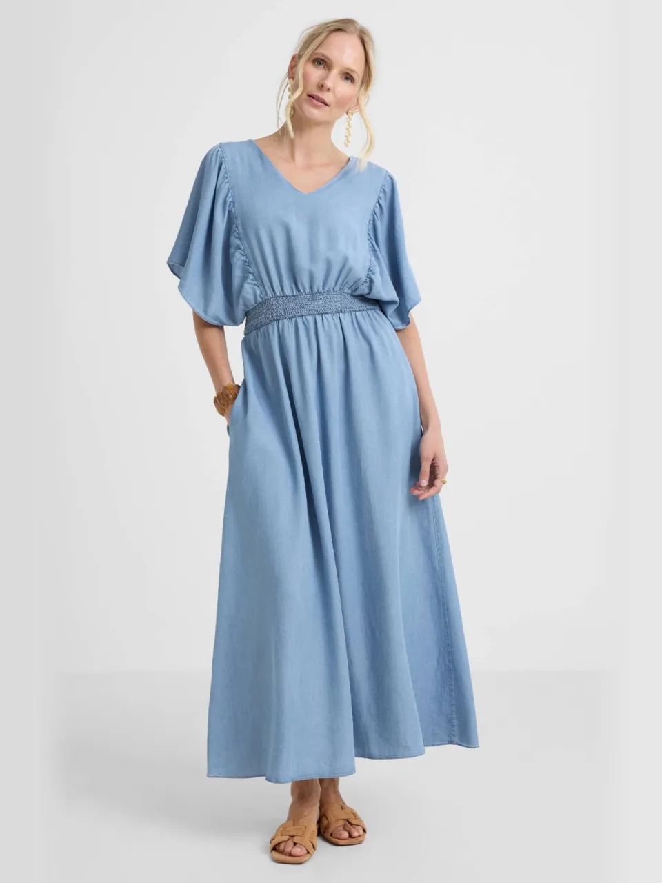 Geisha A-lijn jurk blauw
