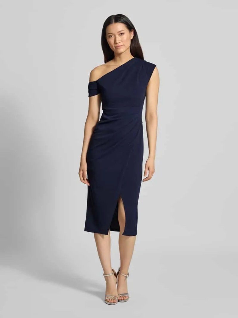 Lipsy Knie-lange jurk met loopsplit Donkerblauw