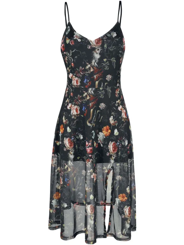 Jawbreaker Night Garden Print Midi Dames Midi-jurk - meerkleurig multicolor
